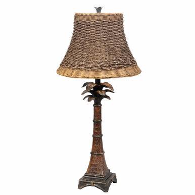 Caramel Palm Table Lamp - Cabin Lighting, Black Forest Decor