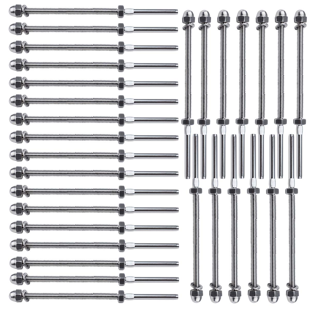 Muzata 30Pack Hand Swage Tensioner Fitting for 1/8