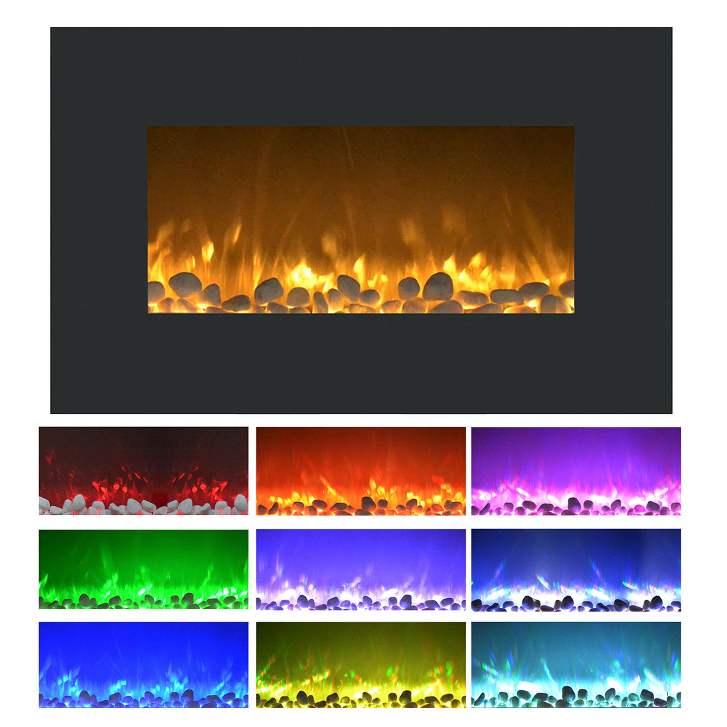 Hastings Home 36-in W Black LED Electric Fireplace | 509246JLX