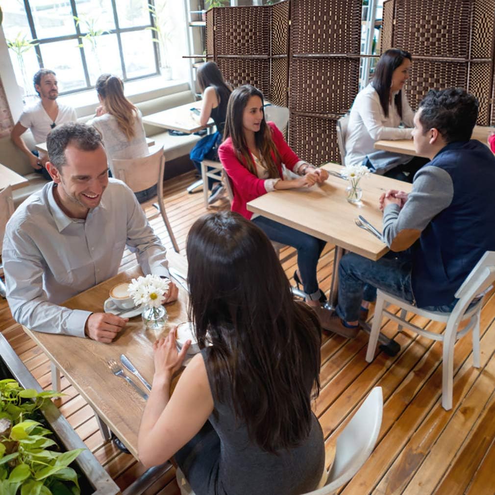 Room Divider Room Screen Divider Wooden Screen Folding Portable partition Screen Wood with Removable Storage Shelves Colour Brown ,4 Panel/6 Panel (4 Panel) Pack of 2