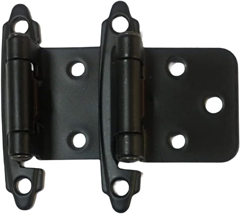 Fuoequl Black Cabinet Hinges for Kitchen Cabinets 1/2 inch Overlay Cabinet Door Hinges 2 Pack