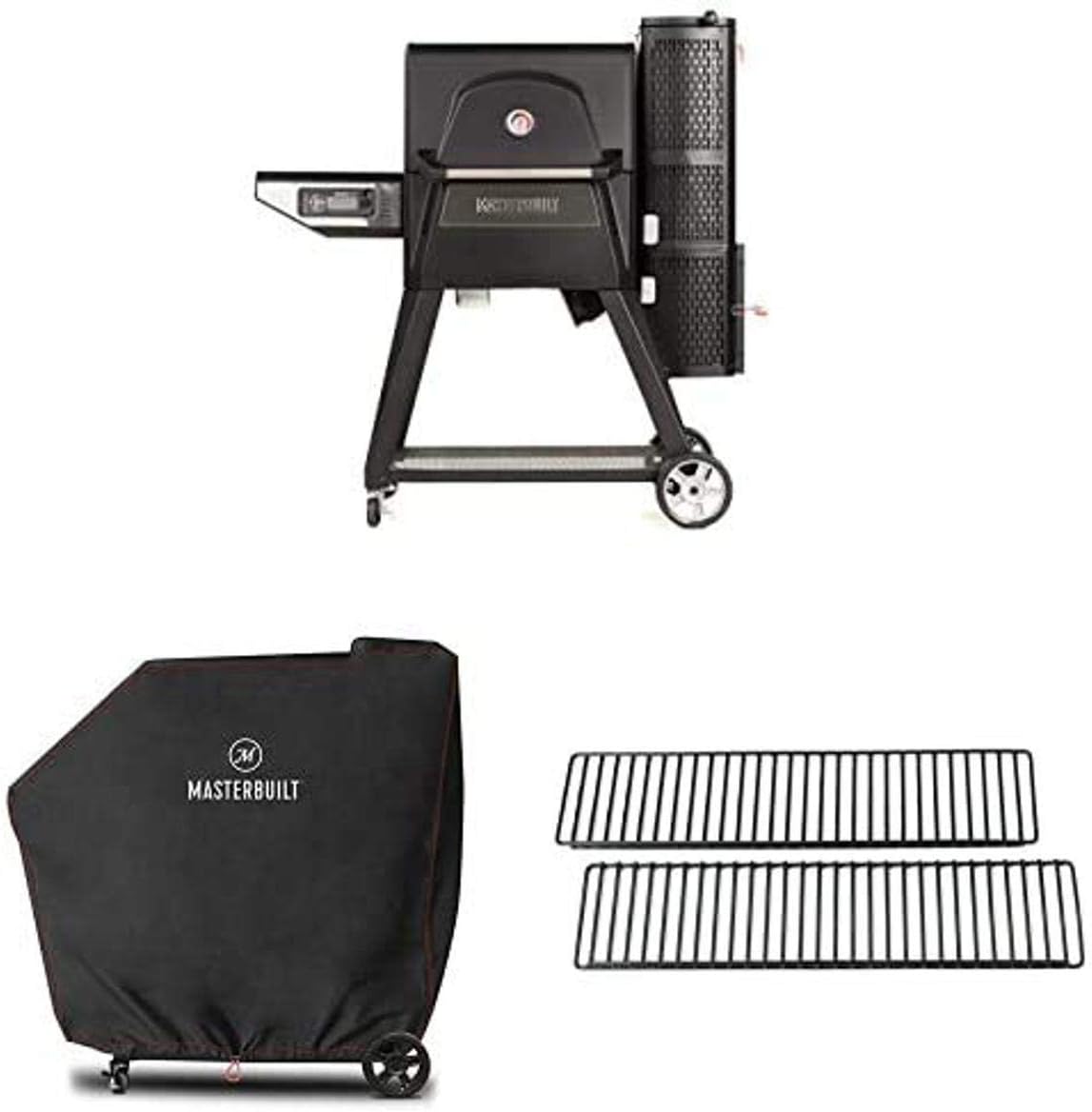 Masterbuilt Gravity Series 560 Digital Charcoal Grill + Smoker with 2 Warming Rack and Grill Cover Bundle