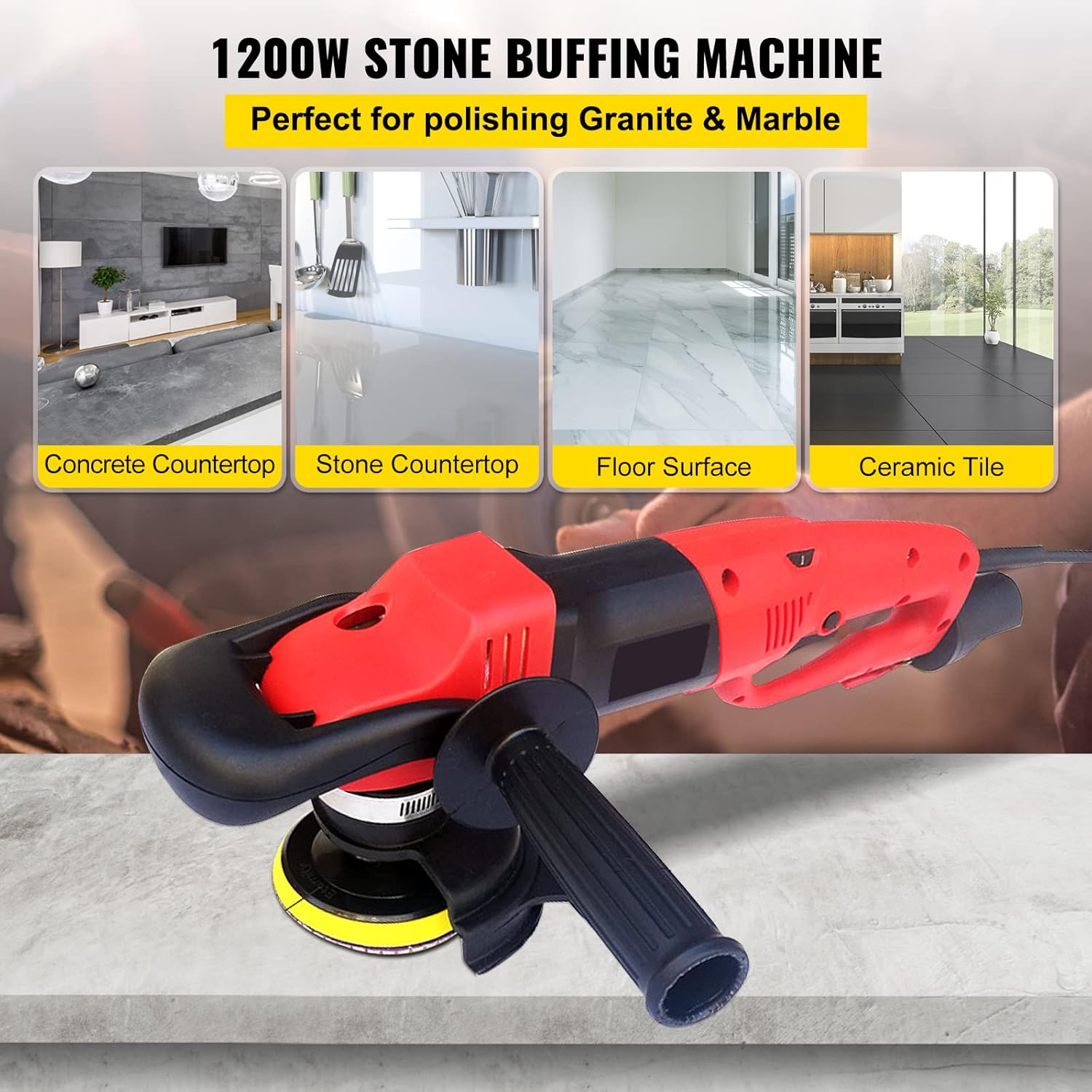 VEVOR Wet Polisher Grinder, Variable Speed 4