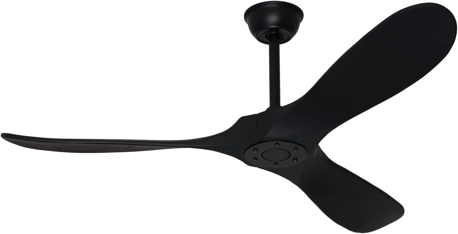 Goozegg 70-inch Outdoor Ceiling Fan with Remote, Energy Efficient DC Motor, 3 Balsa Wood Blades, Dark Walnut Black