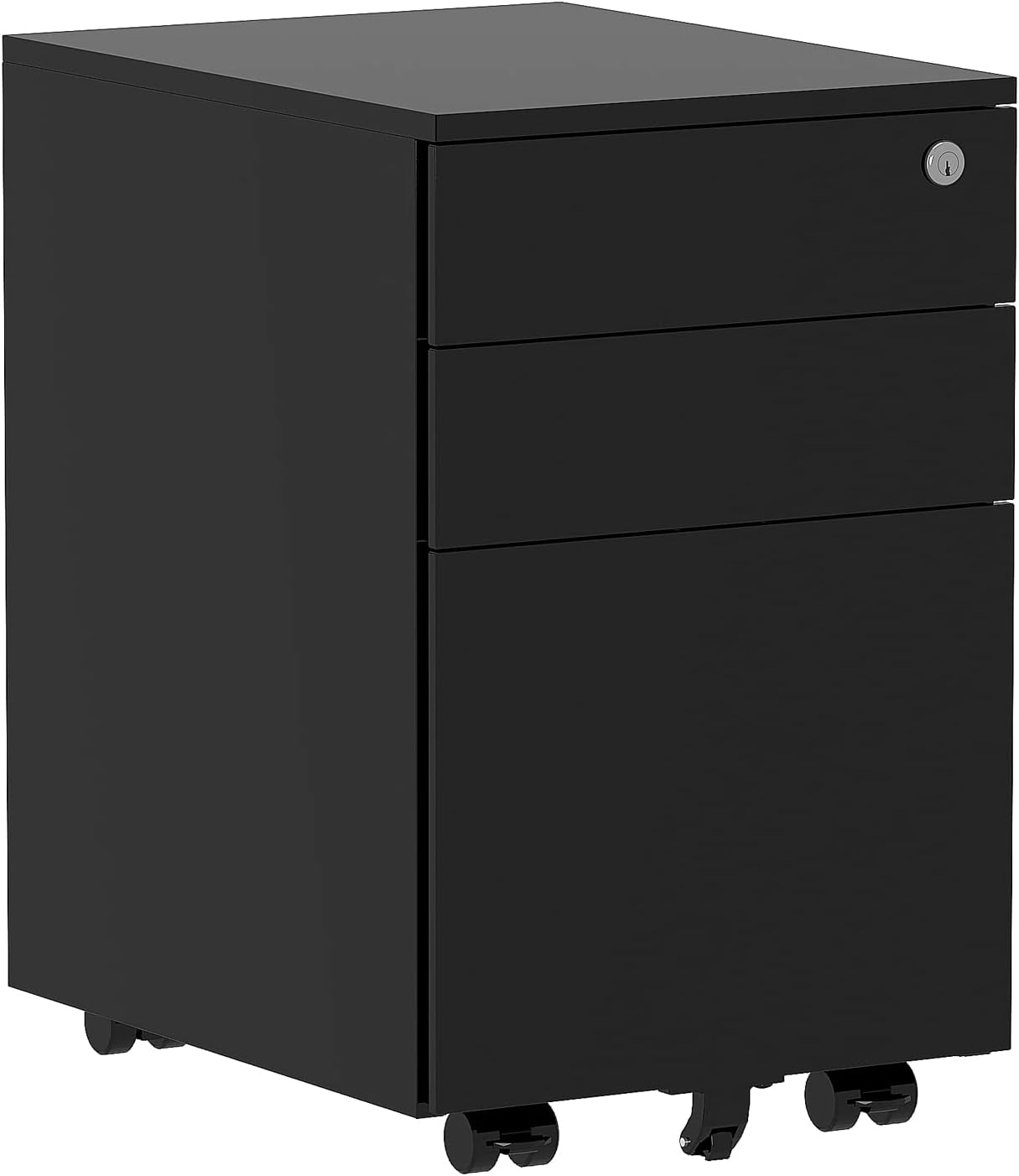 CUBESPACE 3 Drawer File Cabinet with Lock, Rolling Vertical Filing Cabinets for Home Office, Fully Assembled, Office File Cabinets Under Desk (White)