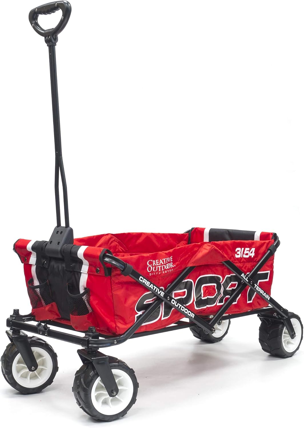 Creative Outdoor Collapsible Folding Wagon Cart | Sport Series | Beach Park Garden Sports & Tailgate | Red