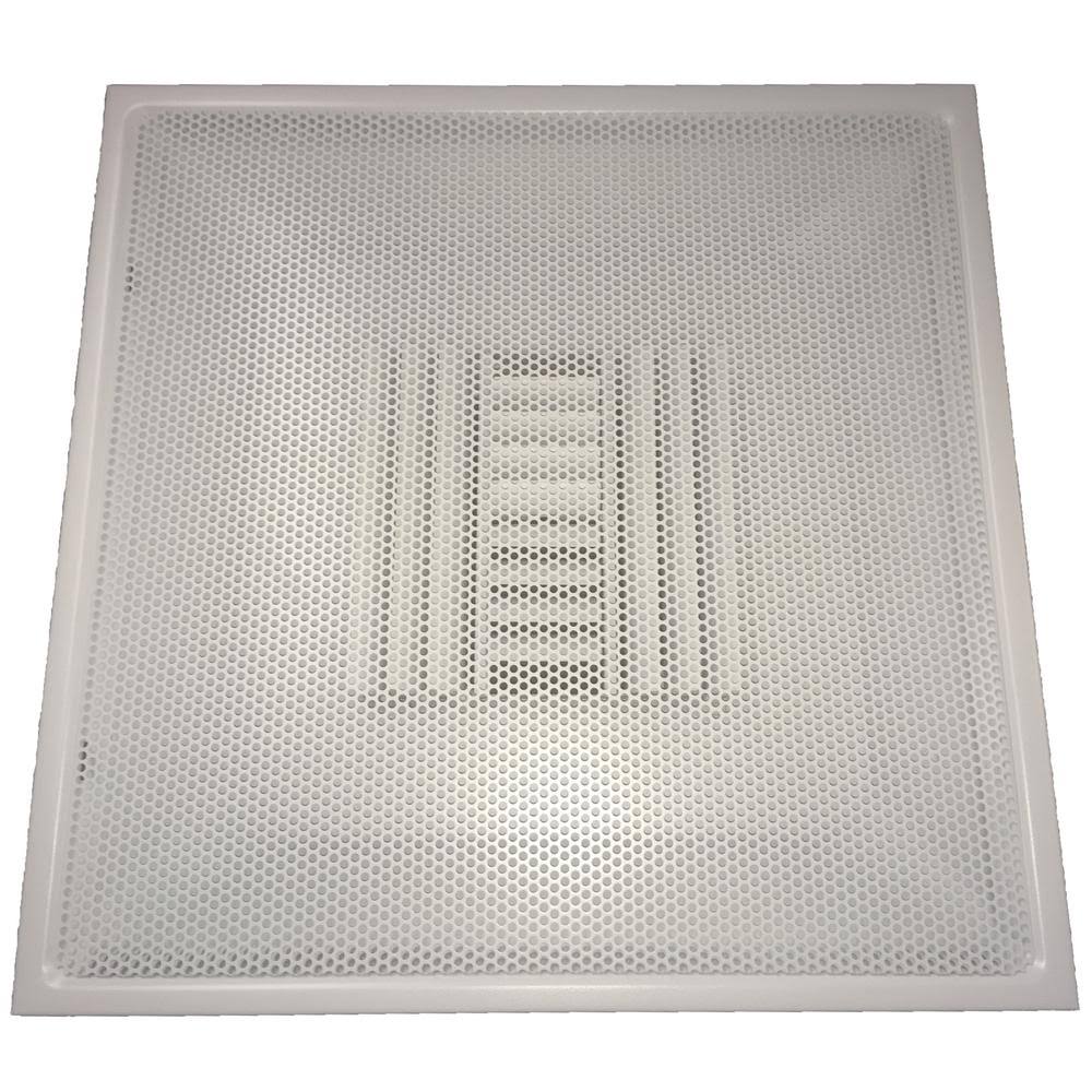 SPEEDI-GRILLE tb-pab 14 24-Inch by 24-Inch White Drop Ceiling T-Bar Perforated Face Air Vent Register with A 14-inch Collar