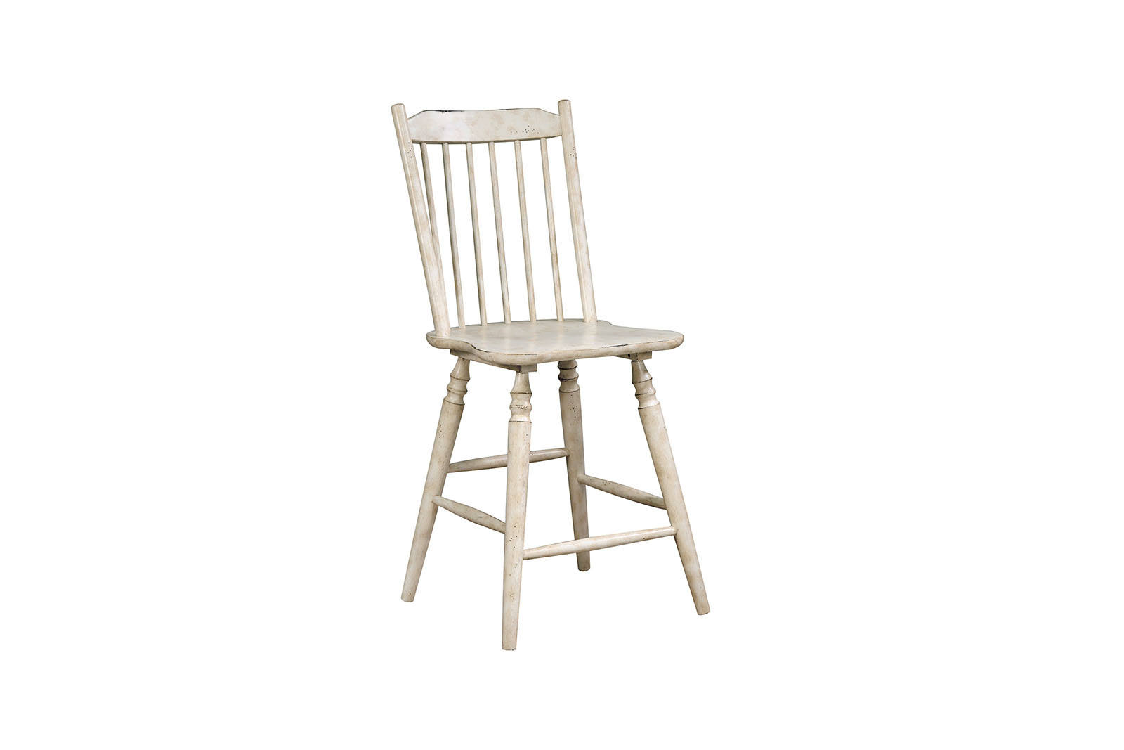 Benzara Bm188403 Solid Wood Counter Height Side Chair with Stick Backs and Tapered Legs Pack of Two White