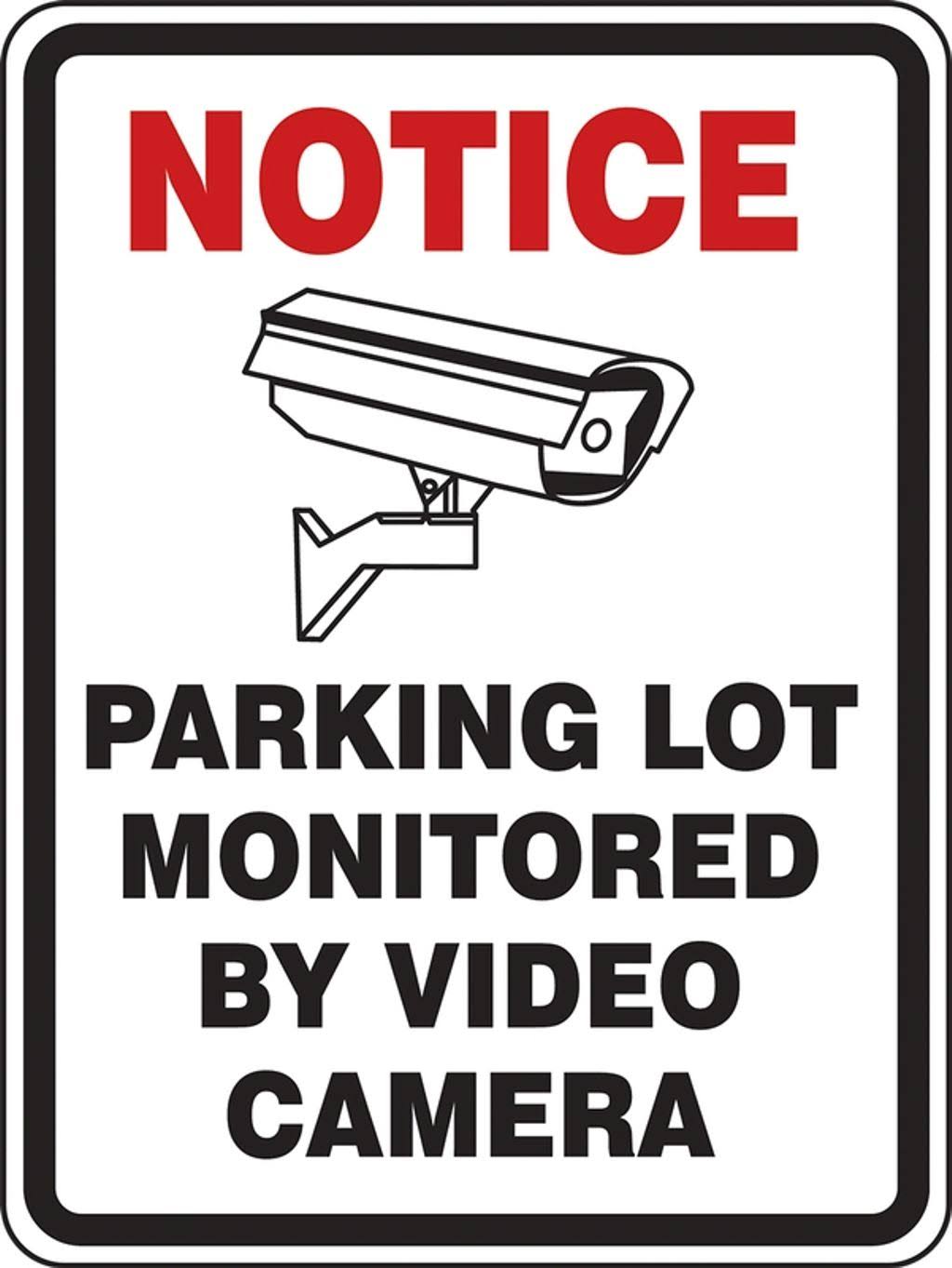 Accuform FRP911RA Engineer-Grade Reflective Aluminum Facility Traffic Sign, Legend Notice Parking Lot Monitored by Video Camera