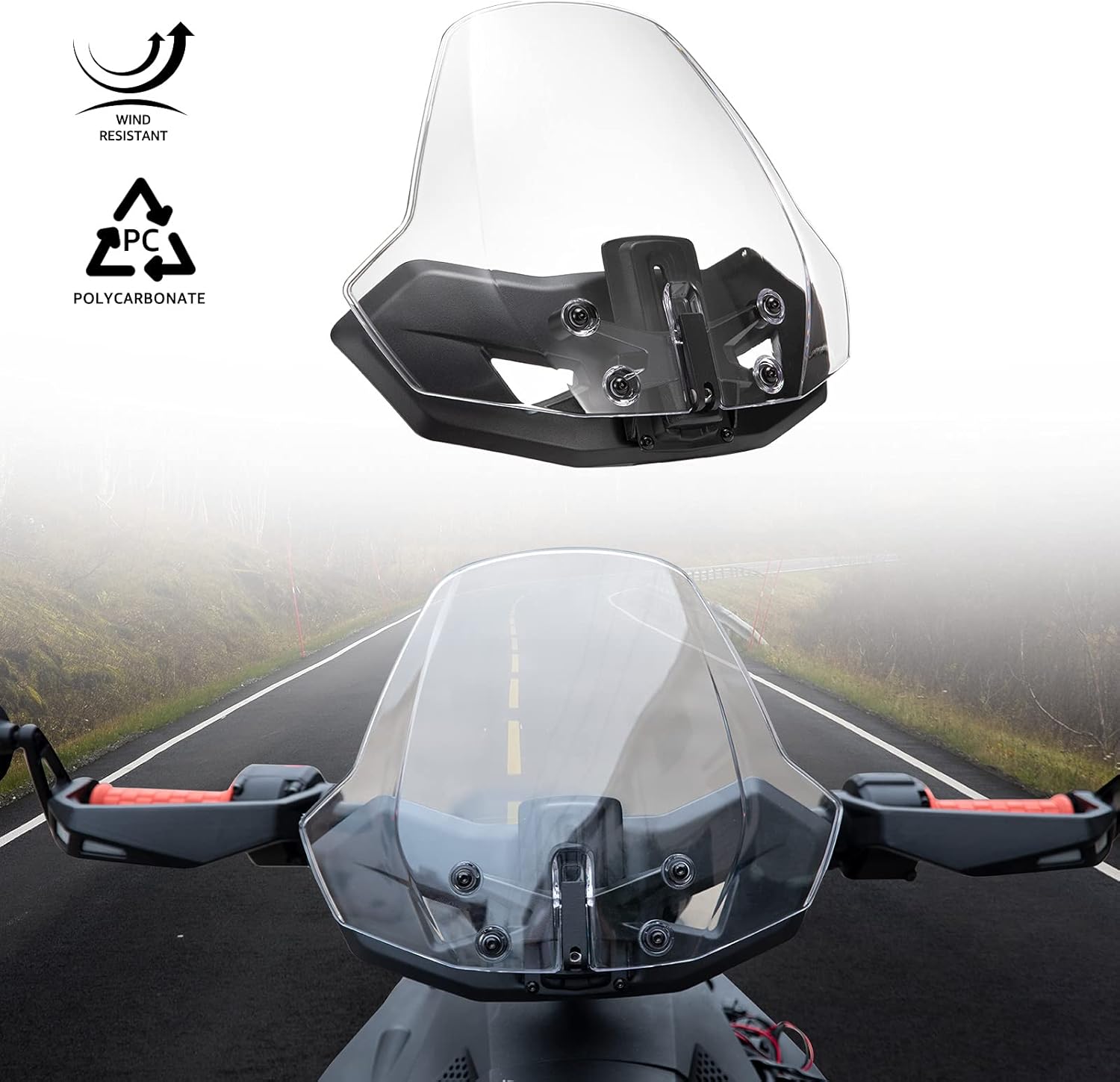 Windshield for Can Am Ryker Accessories, A & UTV PRO Adjustable Vented Translucent Clear Hard Coated Windscreen Wind Deflector for All Models Can Am Ryker,1PCS, Replace OEM # 219401032