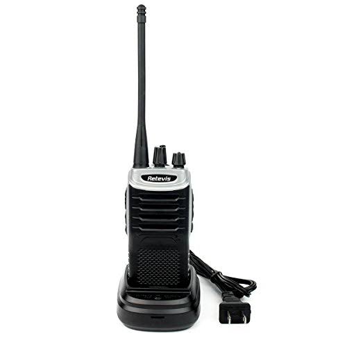 Retevis RT7 Two Way Radios Vox 16 CH 2 Way Radio Rechargeable FM Radio Walkie Talkies with Earpiece(Silver Black Border,10 Pack)