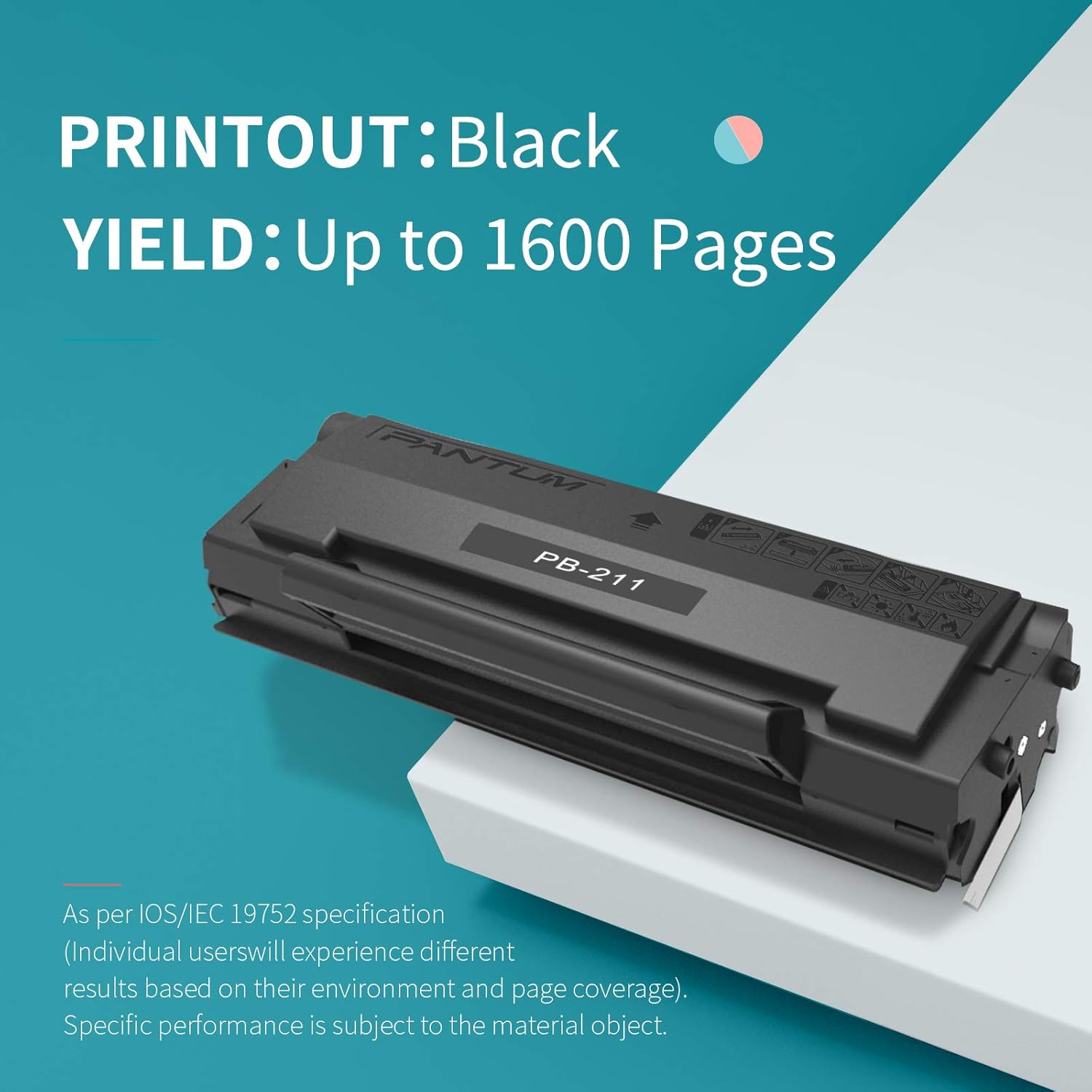 Pantum PB-211 Black Toner Cartridge Compatible with Pantum P2200, P2500W, P2502W, M6500NW, M6550NW, M6552NW, M6600NW, M6602NW Series, Yeilds up to 1600 Pages