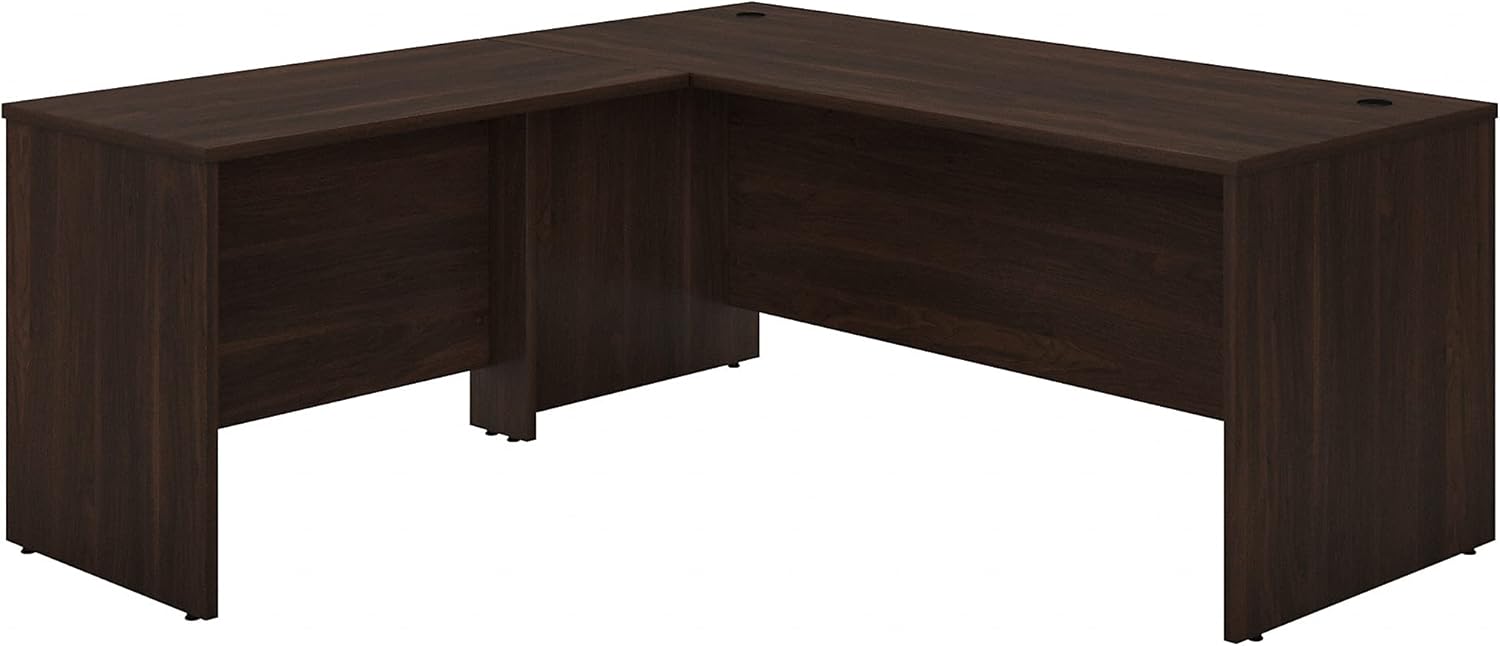 Bush Business Furniture Studio C L Shaped Desk with Return, 72W x 30D, Black Walnut