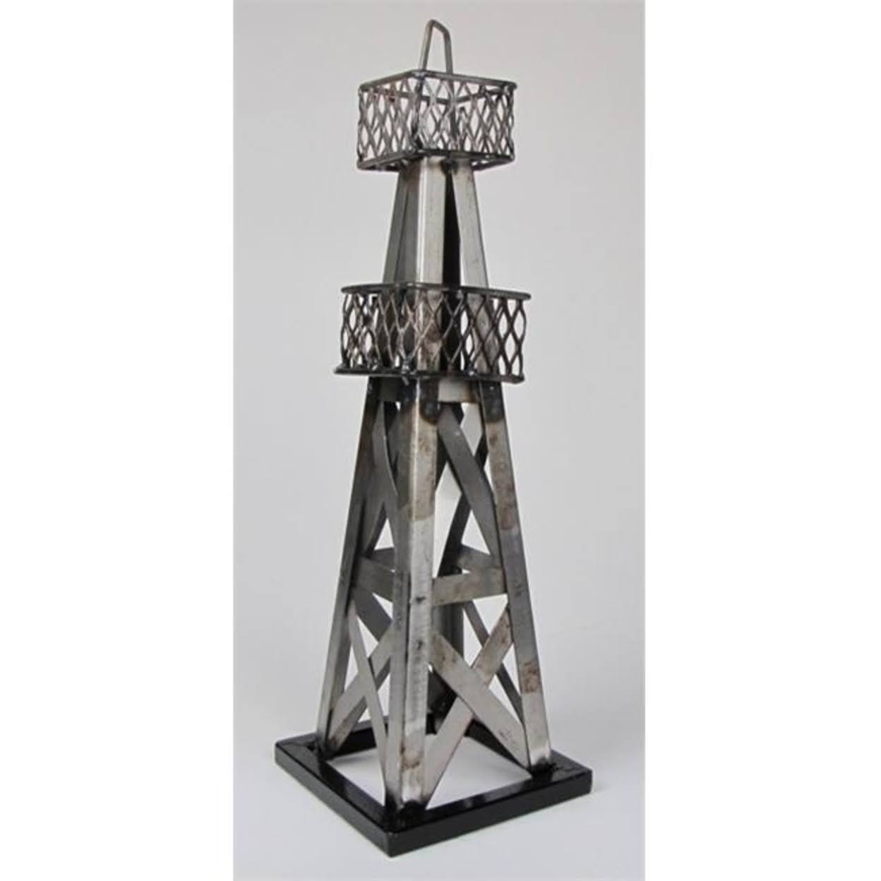 Metrotex Designs Decorative Oil Derrick Table; Natural Steel Lacquered