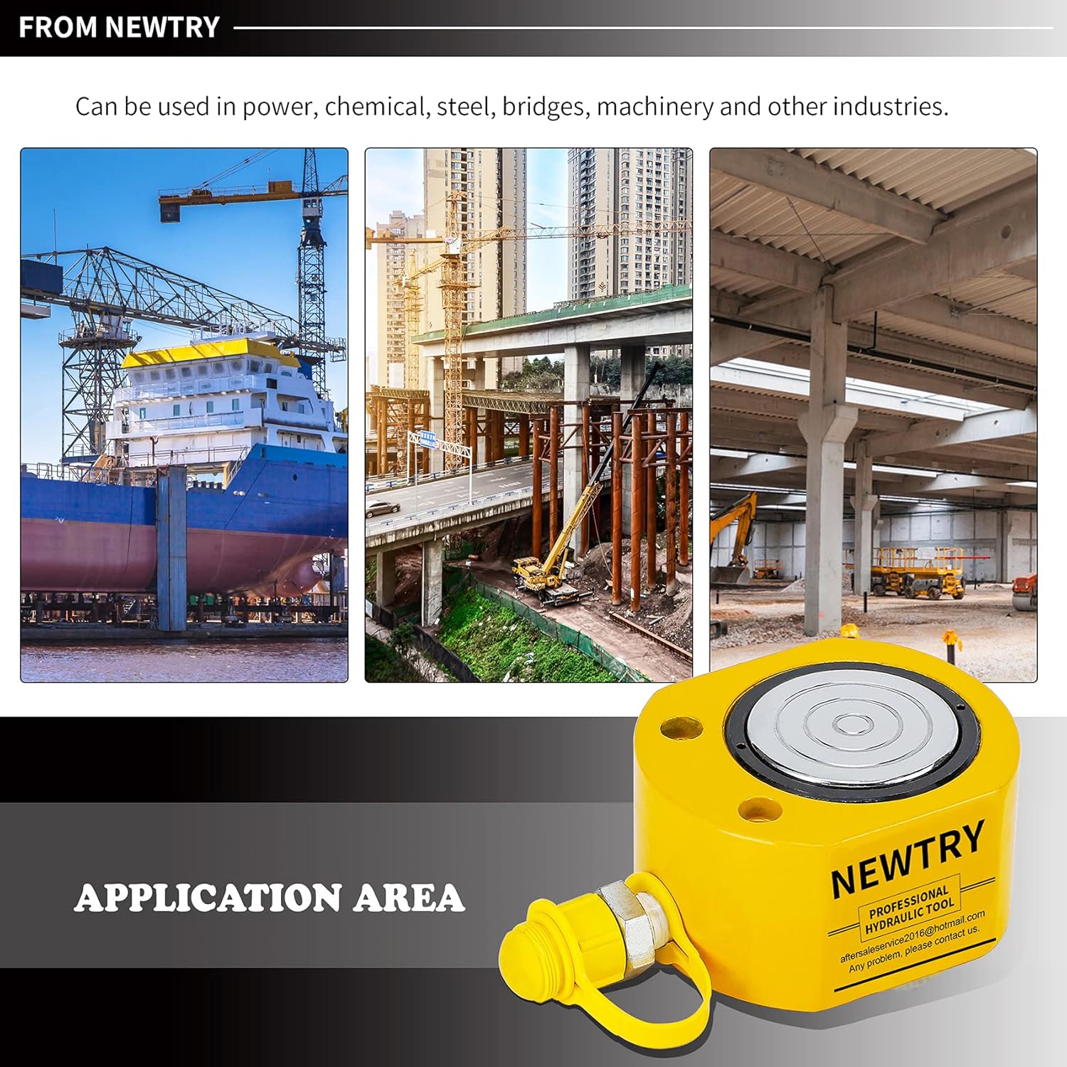 NEWTRY 50 ton Low Profile Hydraulic Ram Jack + Hand Pump Stoke 16mm(0. 63inch) Mini Protable Hydraulic Cylinder Industrial Super Thin Lifting Jack (50T Hydraulic Jack + cp-700 Pump)