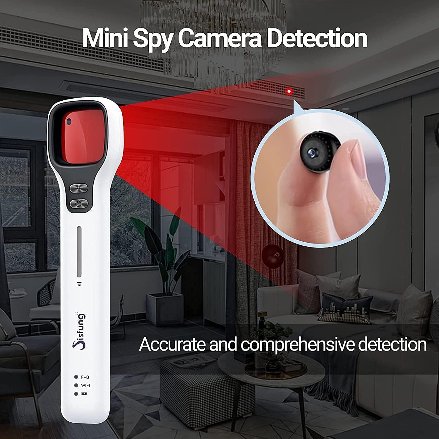 Hidden Camera Detectors, Sisfung Anti Spy Detector w/ Infrared Detection, Portable High Sensitivity Bug Detector, Wireless Signal Scanner, Must Have for Hotel, Airbnbs, Office, Travel Pack of 2