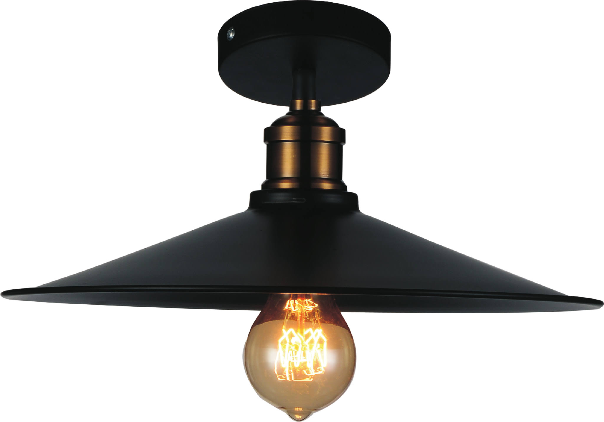 CWI Lighting Brave 1 Light Flush Mount - Black