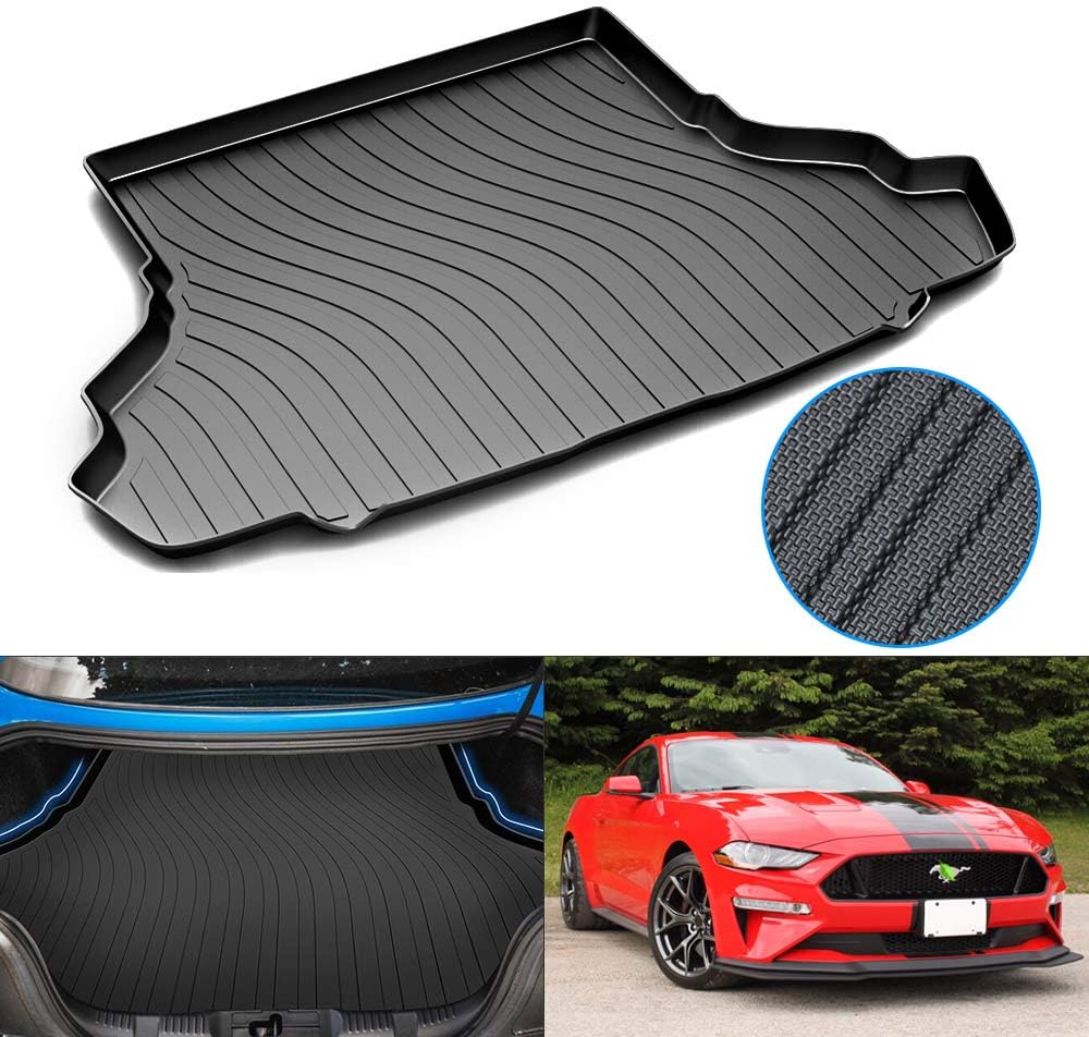 Mixsuper Custom Fit for Cargo Liner 2015-2021 2022 Ford Mustang Without Subwoofer Trunk Mat Liner Mustang Accessories TPO All Weather Rear Trunk Floor Mat (Not Fit for Mach-E)