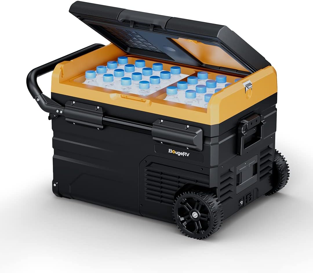 BougeRV 12 Volt Car Refrigerator Dual Zone, Portable Freezer Fridge APP Control, 37 Quart (35L) Compressor Freezer Fridge 12V/24V DC 110~240V AC, -4℉-68℉