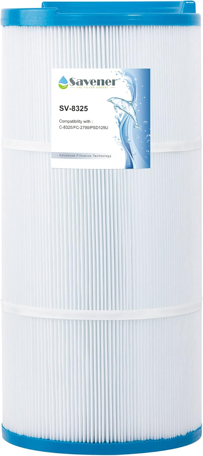 Savener SV-8325 Spa Filter Cartridge Compatible with Darlly 81254 Unicel C-8325 125Sq.ft FC-2790 PSD125U Sundance c8325 Guardian817-199 1 Pack Pack of 2