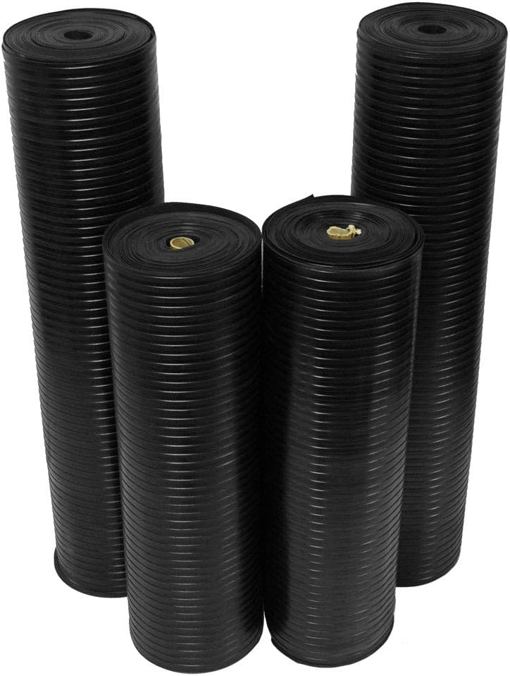 Rubber-Cal 03_167_W_WR_10 Wide Rib Corrugated Rubber Floor Mat, 1/8