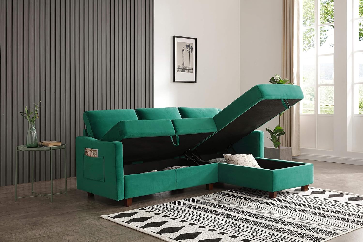 Glory Furniture Monica Sectional, Black