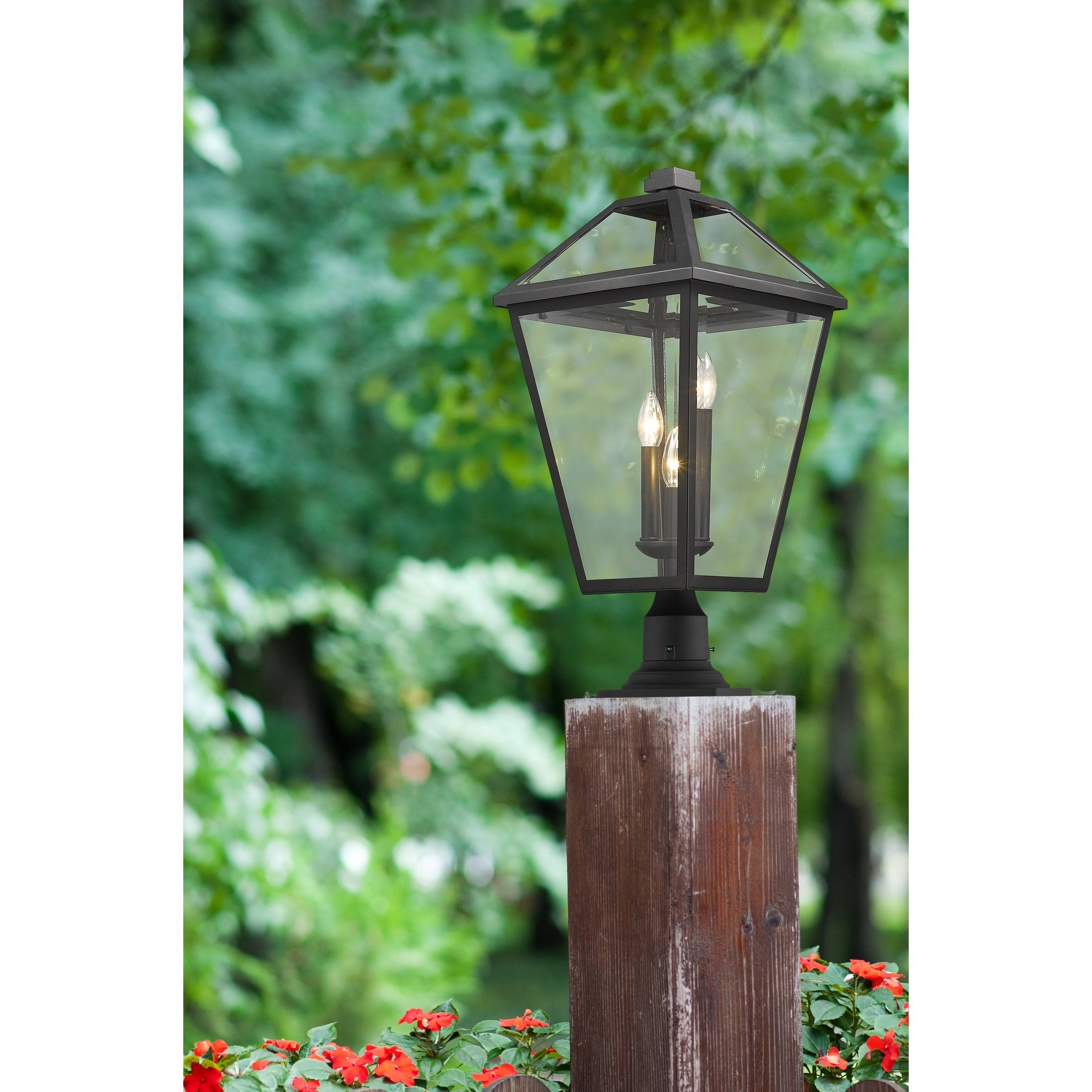 Z-Lite 579PHXLR-533PM-BK Black 3 Light Outdoor Pier Mounted Fixture