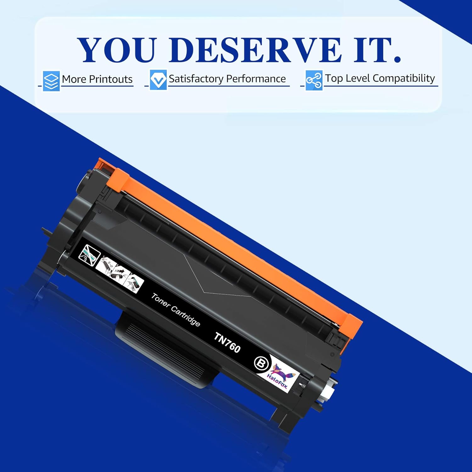 HaloFox Compatible Toner-Cartridge Replacement for Brother TN760 TN-760 TN730 TN-730 for Brother HL-L2350DW HL-L2395DW HL-L2390DW HL-L2370DW MFC-L2750DW MFC-L2710DW DCP-L2550DW (Black, 4-Pack) Pack of 2