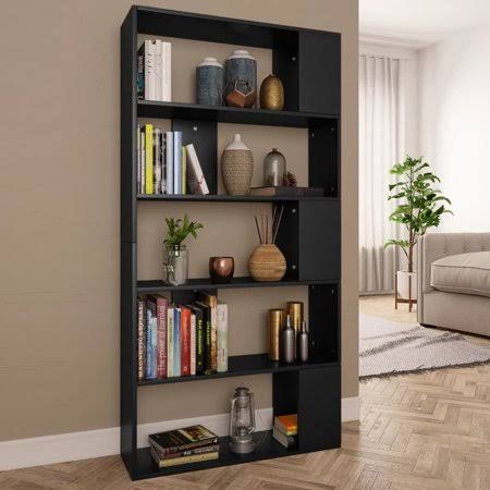 Book Cabinet/Room Divider Black 31.5 inchx9.4 inchx62.6 inch Chipboard