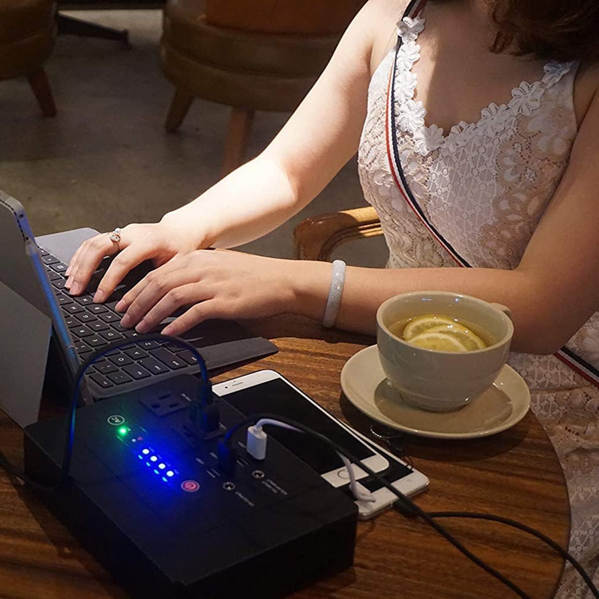 Powkey AC Power Bank, 200Watts External Battery Pack 42000mAh Camping Supply for CPAP,Emergency Power for Family,2 DC Ports, 2 AC Ports, 4 USB Ports