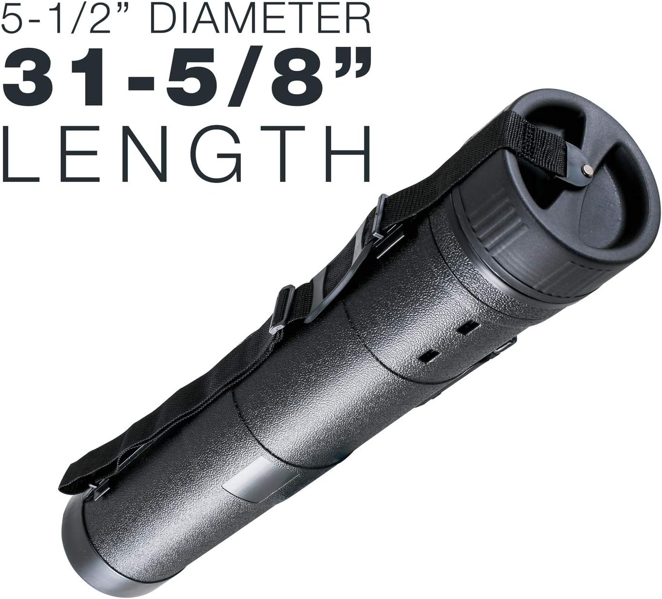 U.S. Art Supply Large Black Telescoping Drafting Tube - Outside Diameter: 5-1/2 inch, Inside Diameter: 5 inch, Length: 31-5/8 to 53-3/4 inches