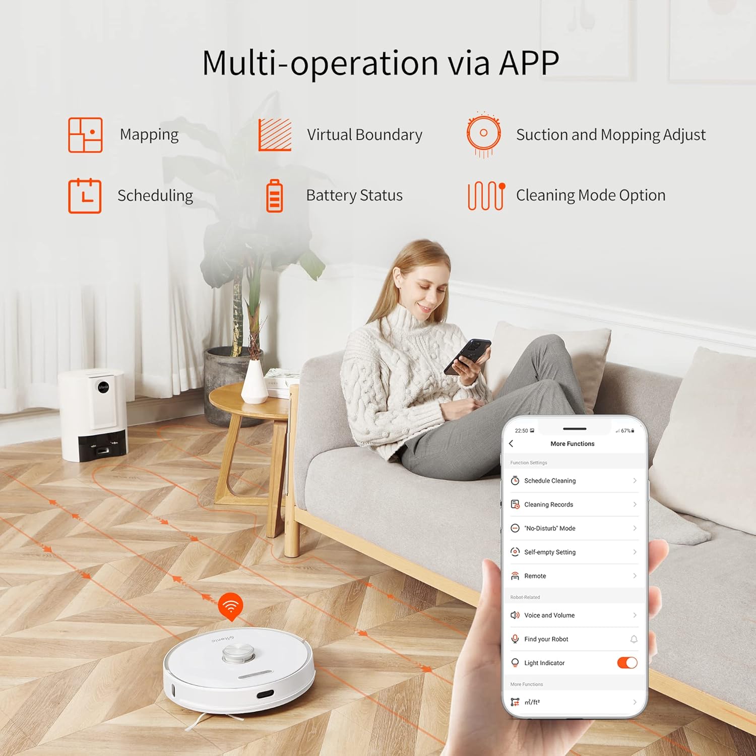 Ultenic T10 Robot Vacuum Self Emptying, Robot Vacuum and Mop Combo, LiDAR Navigation, Smart Mapping, 3000Pa Strong Suction, APP & Remote & Alexa Control, Ideal for Pet Hair, Hard Floor and Carpet