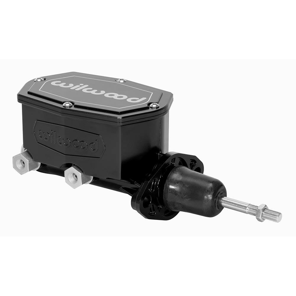 Wilwood 260-14957-BK - Compact Tandem Master Cylinder - 7/8in Bore - w/Pushrod (Black)
