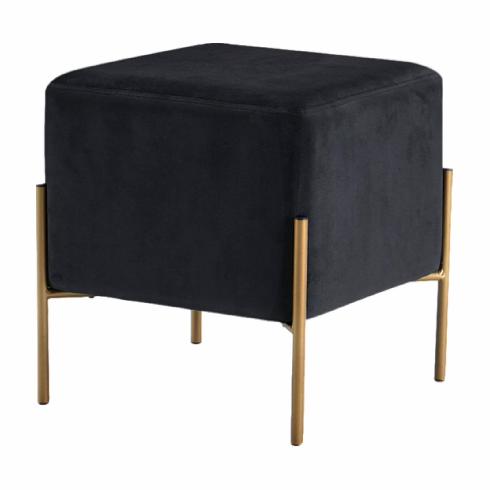 Meridian Furniture Isla Black Velvet Ottoman/Stool
