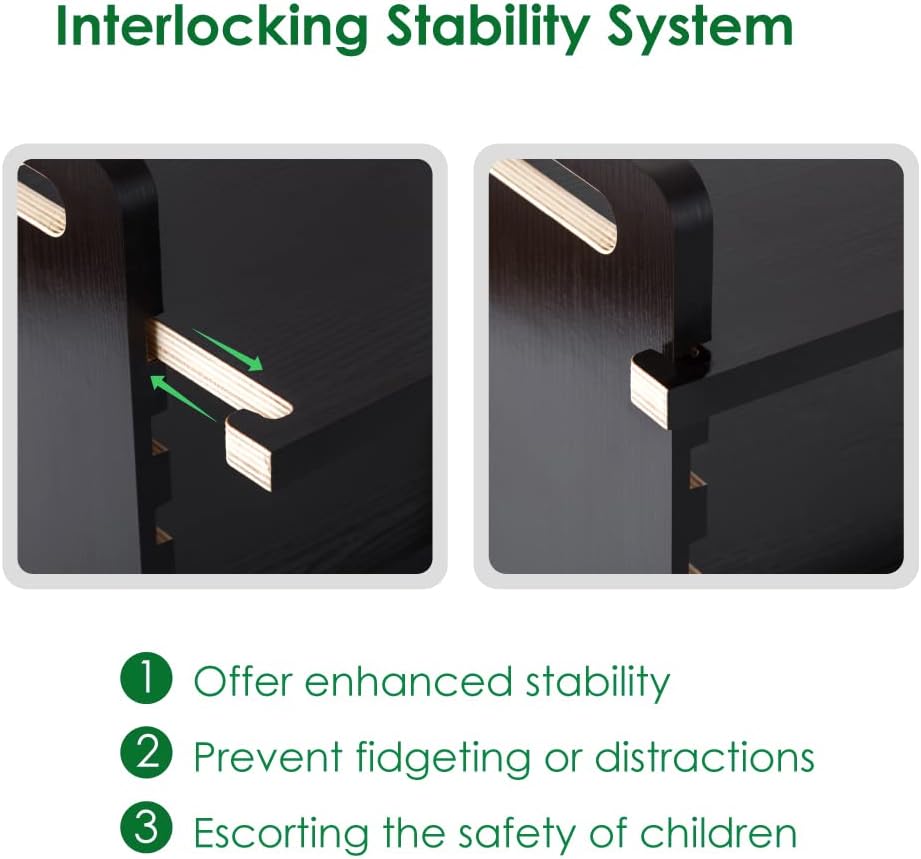 StrongTek Piano Foot Rest for Kids with 5 Adjustable Heights, Improve Posture and Play Comfort for Beginner Practice or Youth Concerts, Well Balanced, Heavy-Duty Wood Step Pack of 2