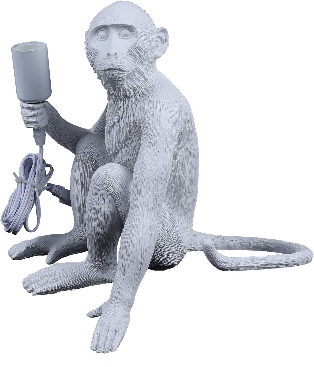Gdrasuya10 Monkey Table Light, Modern Resin Resin Sitting Monkey Lighting Fixture Gold Monkey Shape for Living Room Bedroom Club Decoration (White) Pack of 2