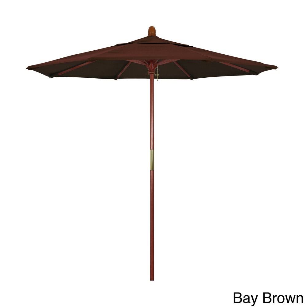 Port Lavaca 7.5ft Round Wood Umbrella by Havenside Home, Base Not Included - Bay Brown