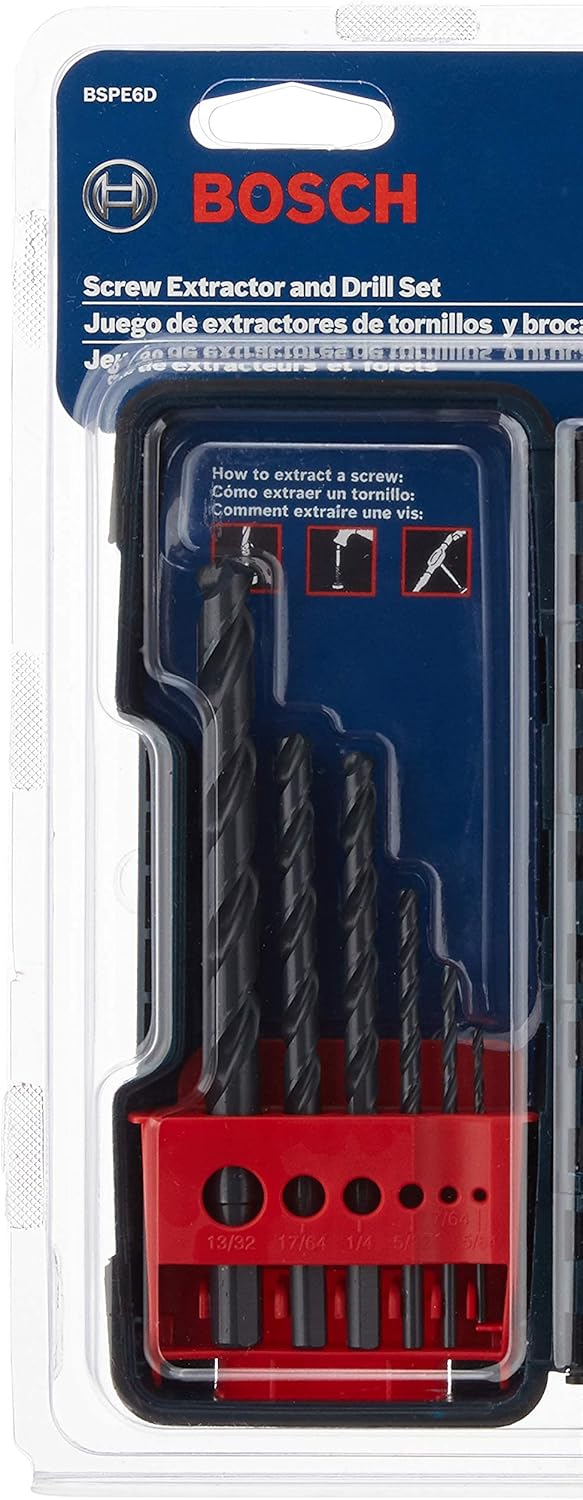 BOSCH BSPE6D 12Piece Steel Spiral Flute Screw Extractor Set