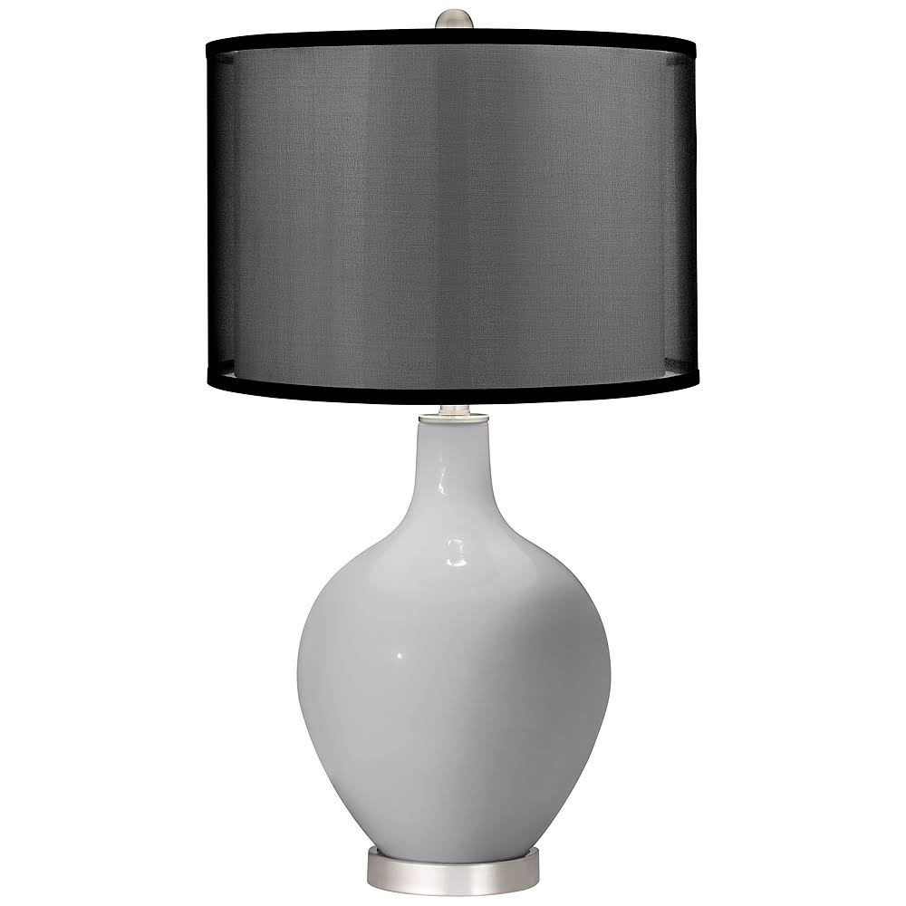 Swanky Gray OVO Table Lamp with Organza Black Shade - Style #612C0