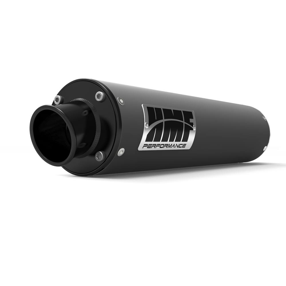 HMF Racing Gray Performance Slip on Exhaust for Suzuki-Arctic Cat-Kawasaki Ltz-Dvx-Kfx-400 03-14 End Cap- Turn-Down-Black