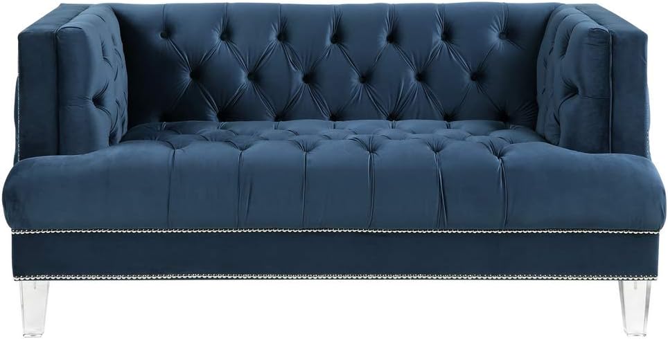 Acme Furniture Ansario Love Seats, Blue Velvet
