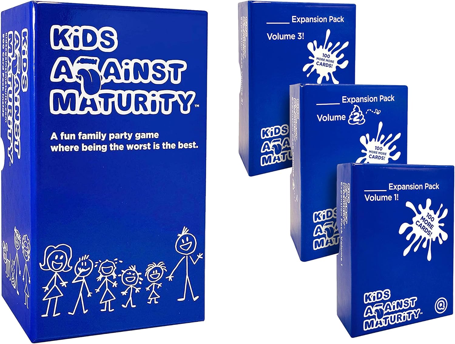 Kids Against Maturity: Card Game for Kids and Families, Super Fun Hilarious for Family Party Game Night, Combo Pack with Expansion #1 #2 and #3 Pack of 2