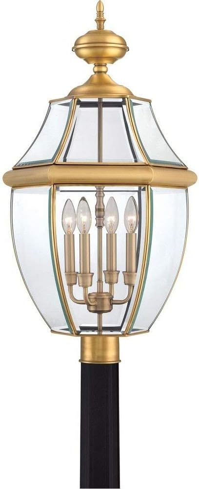 Quoizel NY9042AC Newbury Outdoor Post Lantern Pier Mount Lighting, 2-Light, 120 Watts, Aged Copper (21