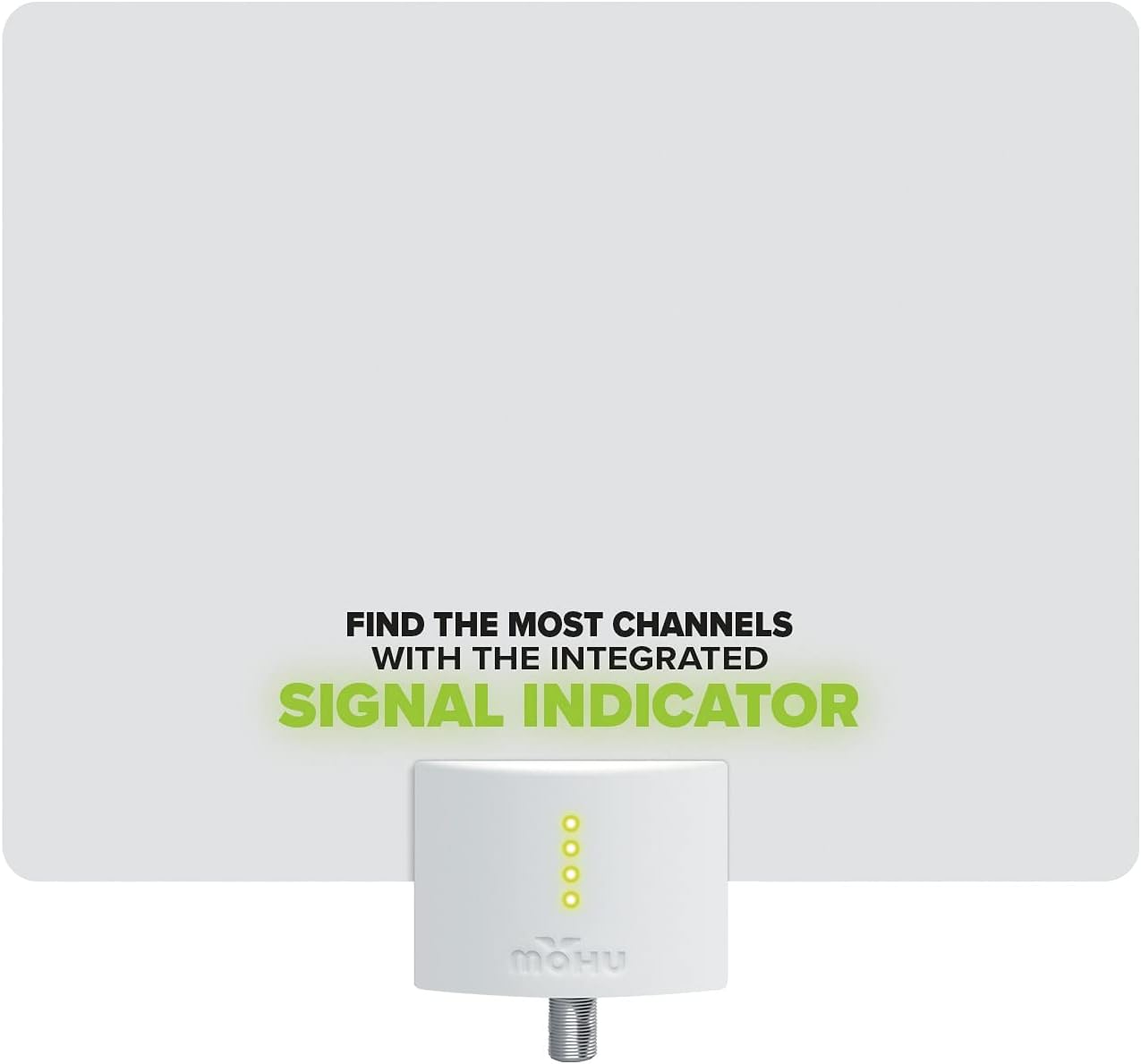 Mohu® Leaf® Ultimate V3 Amplified Indoor HDTV Antenna, Signal Indicator, 60-Mile Range, UHF/VHF Multi-Directional, Paper-Thin, 16 ft. Coaxial Cable, 15dB Preamplified, Reversible, 4K-Ready, MH-110153 Pack of 2