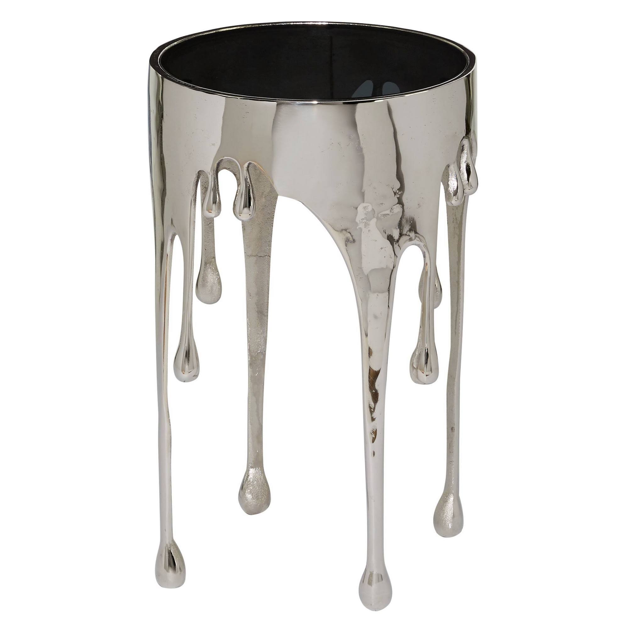 Silver Contemporary Aluminum Accent Table, 24 x 16 - 80793