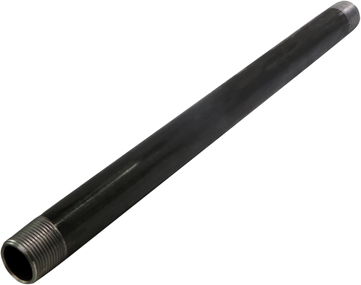 SUPPLY GIANT QDCM1248-6 1/2 x 48 Inch Black Steel Pipe, Threaded Half Inch Malleable Fitting Build DIY Vintage Furniture, (Pack Of 6), 48 Inch Pack of 2