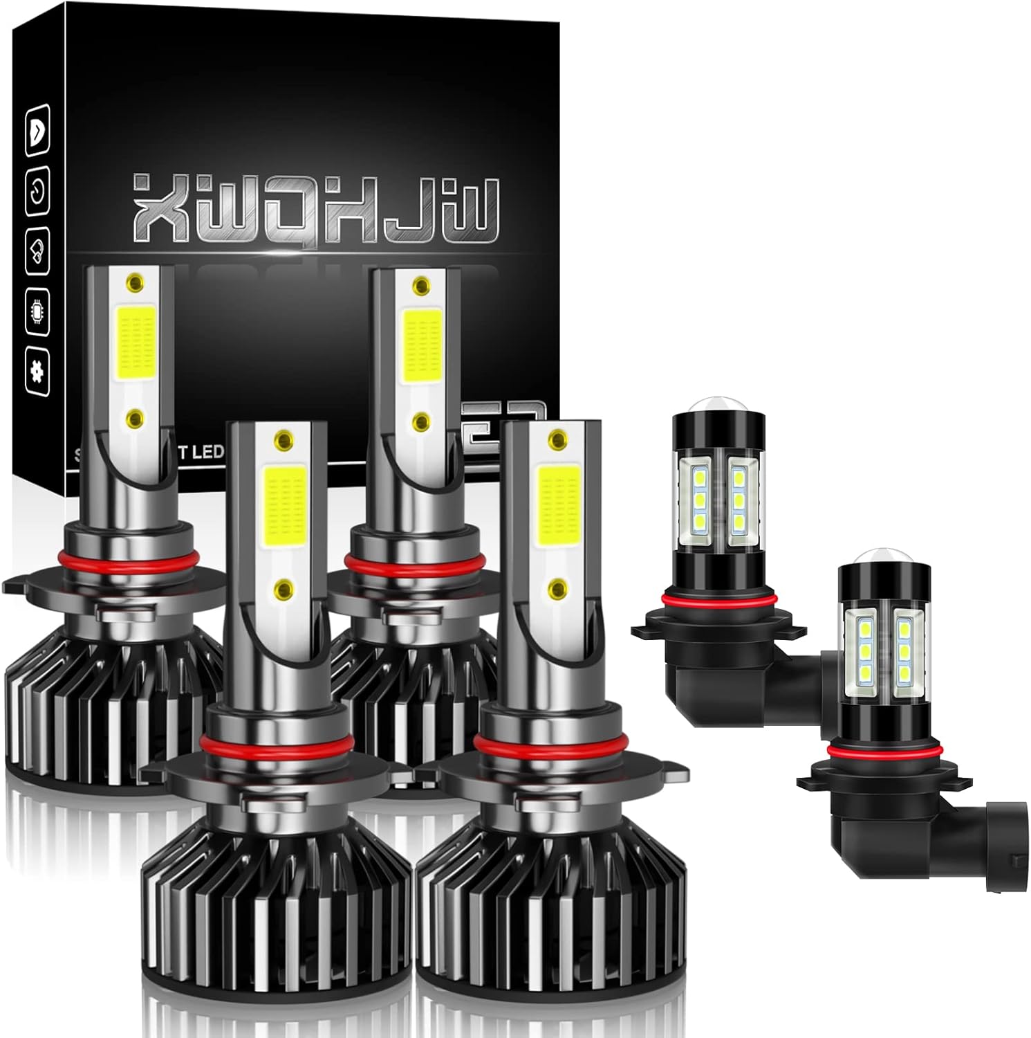 XWQHJW For TOYOTA CAMRY (2007-2018) LED Headlight Bulbs, 9005/HB3 High Beam + H11 Low Beam, Pack of 4 Super White led Headlights