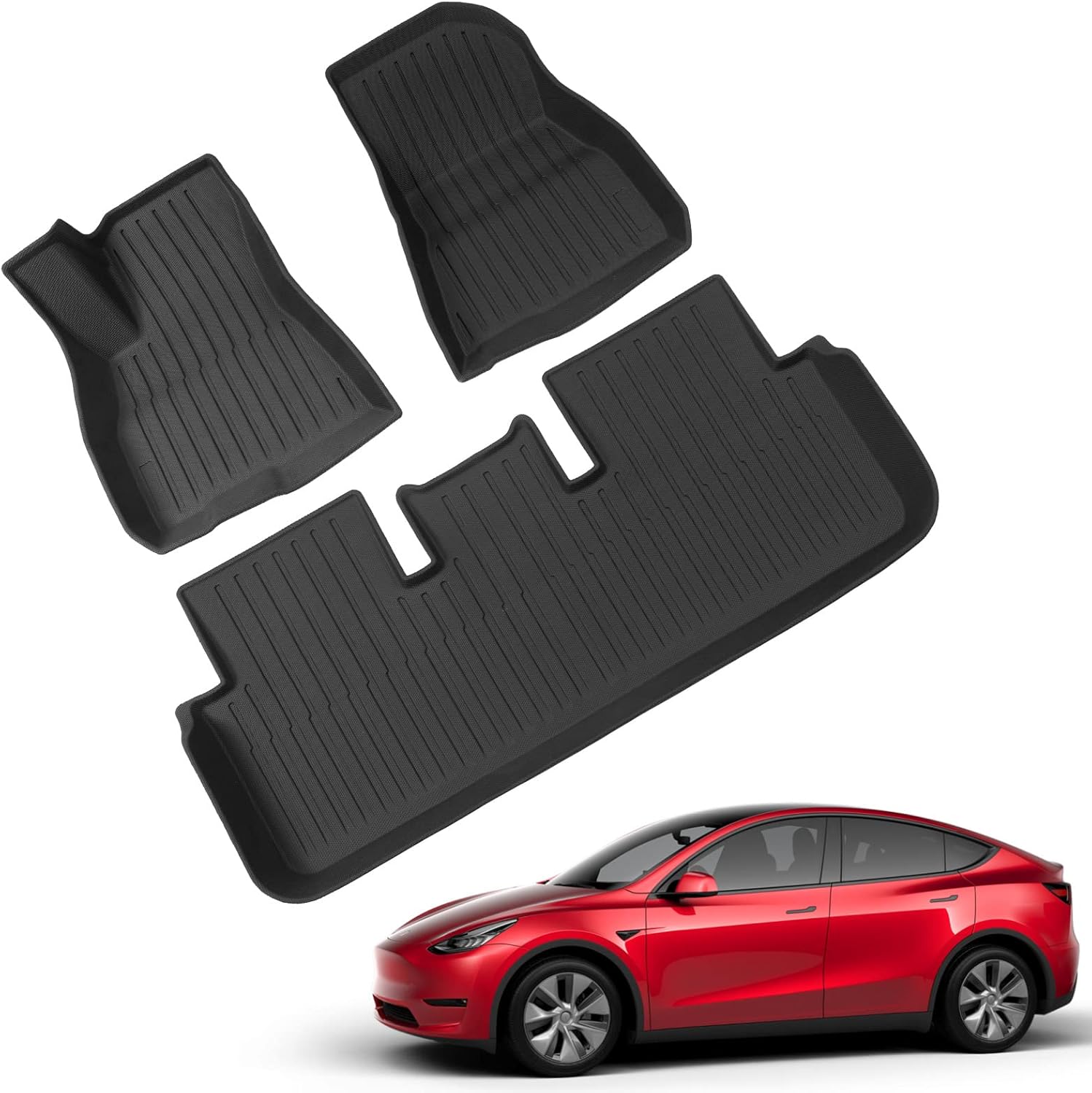 Xipoo Fit Tesla Model 3 Trunk Mat Cargo Liner TPE Rear Trunk Mat for Tesla Model 3 2022 2017-2021 Accessories(Rear Trunk Mat) Pack of 2