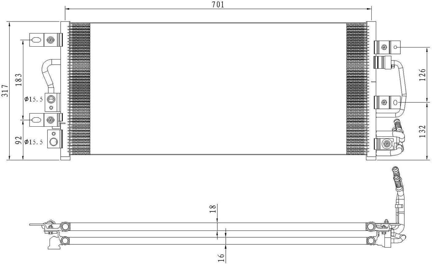 For Ford Explorer 2013-2015 Replace CND4298 A/C Condenser