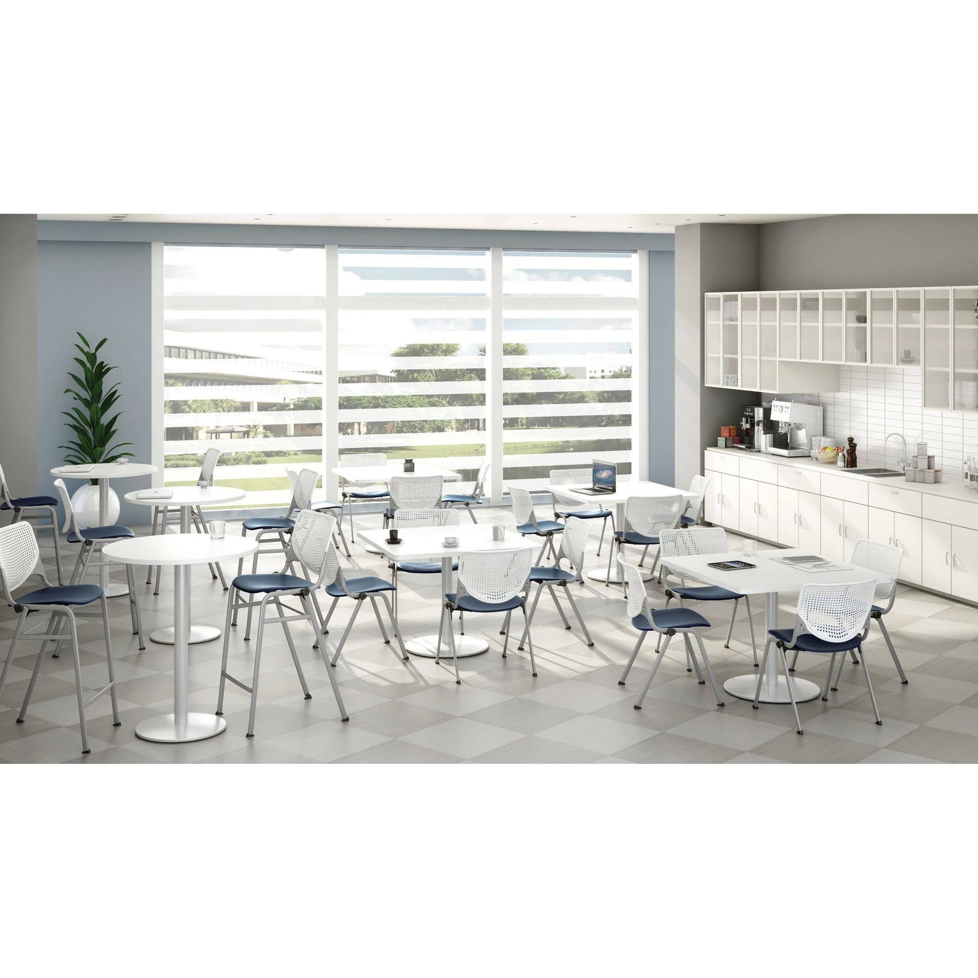 KFI Kool Stack Barstool - Coral Back - White Seat